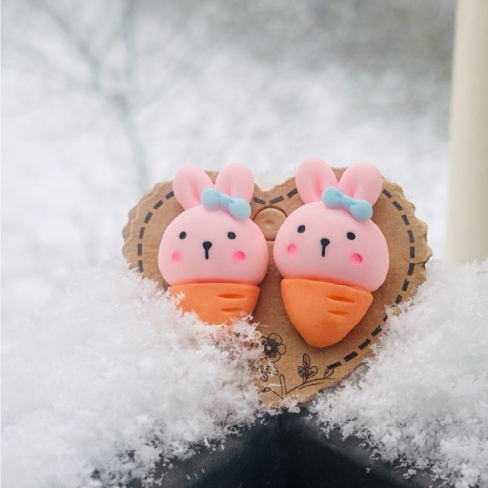 Cute Bunny Carrot Earrings
